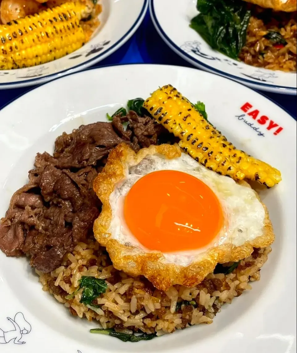 Pad Gaprao Neua & Kai Dao + Caramelized Corn 🌶🥩🌶🍚🌽🤤|An'leeさん