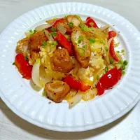Fried chicken and paprika stir fry|tap.rinさん