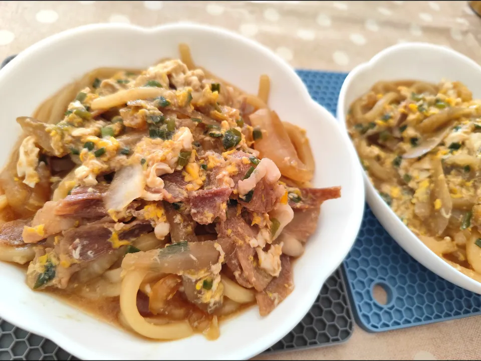 すき焼きの〆風なうどん朝昼ごはん|m.rafuさん