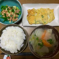 昼食　納豆、卵焼き定食|ATさん