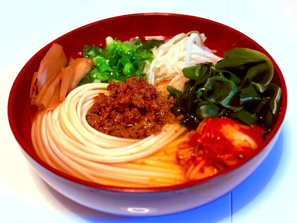 焼豚そぼろ薬味うどん|マニラ男さん