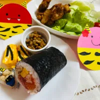 【鬼は外、福はうち】恵方巻　唐揚げ|飛鳥さん