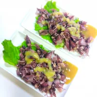 ホタルイカ　からし酢味噌と柚子味噌