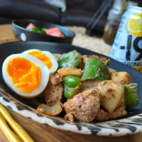 味噌ﾖｰｸﾞﾙﾄ漬け豚焼き|まりおさん