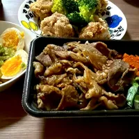焼肉弁当 麻薬たまご 唐揚げ| gohan♡さん