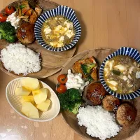 椎茸の肉詰め　麻婆豆腐　ちくわとブロッコリーのキムチ和え　マカロニサラダ　りんご|そのみさん