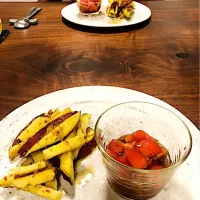 さつまいものアンチョビソテー、トマトのマリネ|タロッカ主夫見習いさん