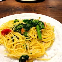 菜の花とプチトマトのスパゲッティ|タロッカ主夫見習いさん