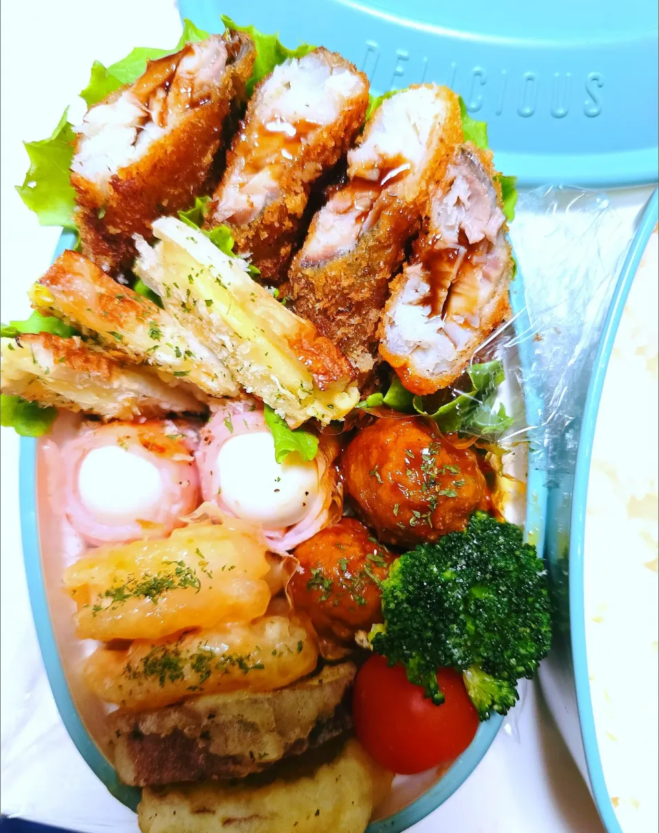 昨日のお弁当.白身魚のフライ弁当🍱|みみさん