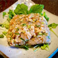 近江鶏ササミのなめろう風