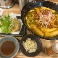 かすカレーうどん、豚ロース天ぷらセット|buhizouさん