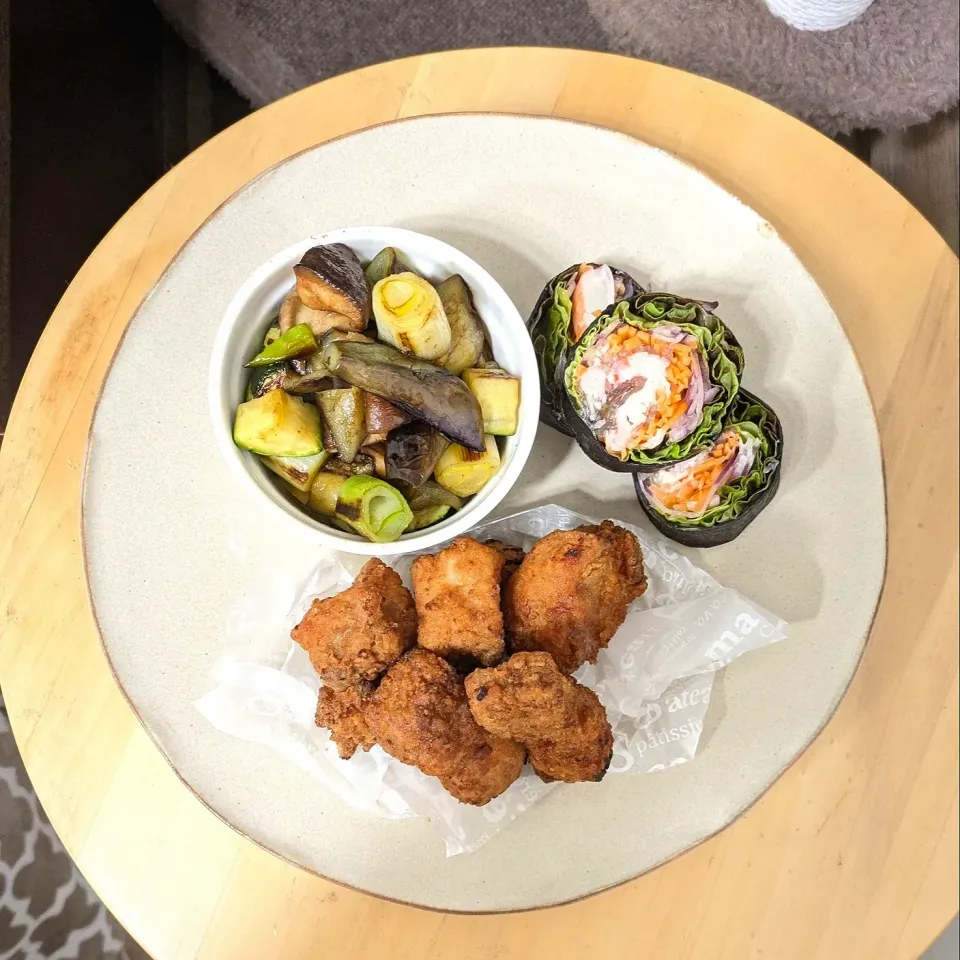 ラタトゥイユ・ブラン＆サラダ海苔巻き、豚唐|mi_neneco♪さん