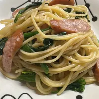 ほうれん草とウインナーのバター醤油パスタ|大城正幸さん