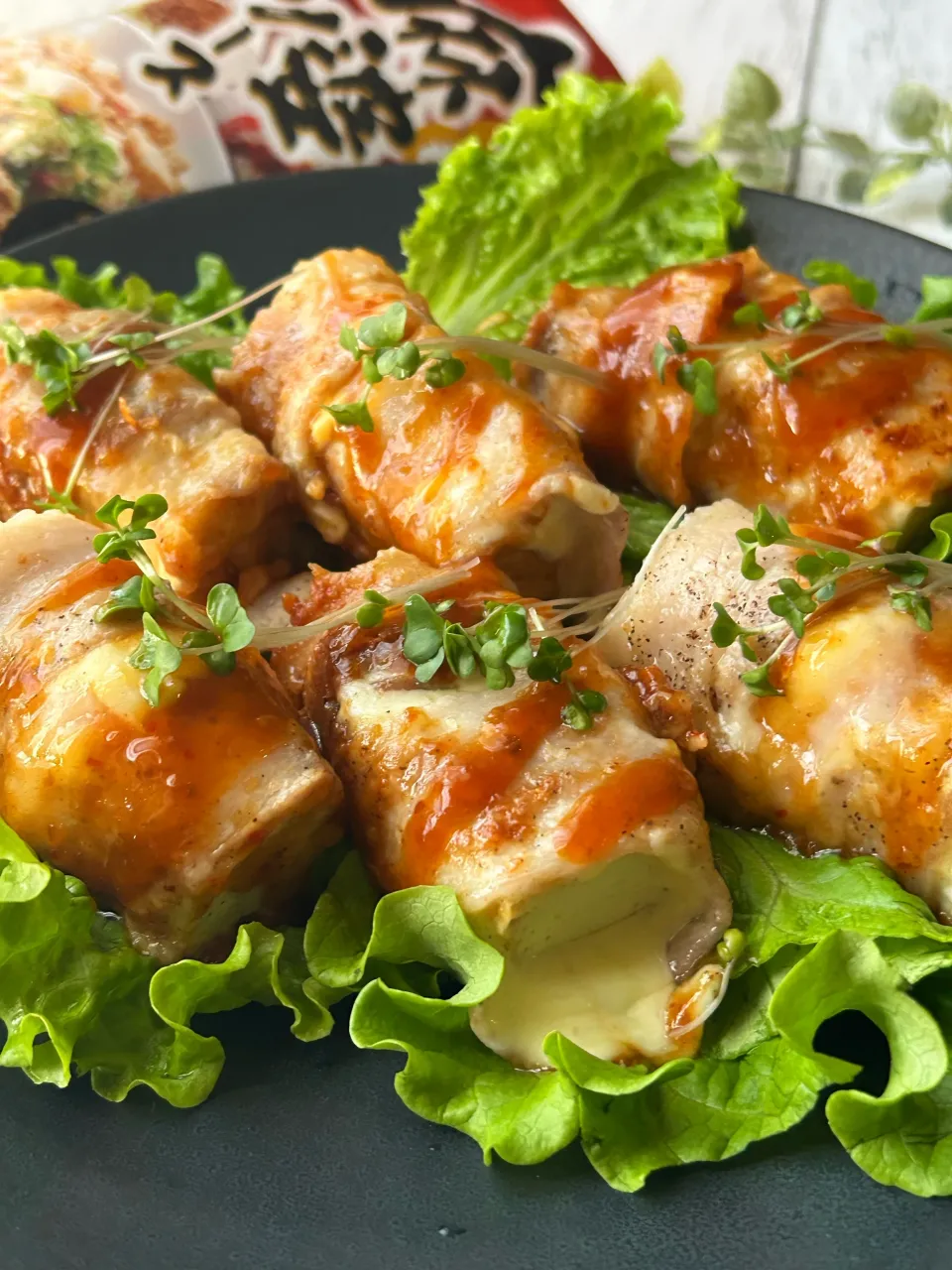 なんでも麻婆ソース de 厚揚げの肉巻き|まなまな♡さん