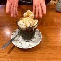 今日の晩ご飯@「大関」さん⑥  はやとはデザートにコーヒーゼリーをいただきます|なびさん