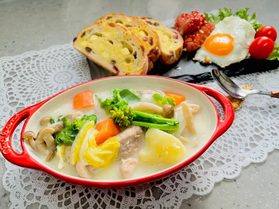 「菜の花のチキンクリームシチュー」|バシュランさん