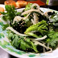春わかめと春菊の辛子ポン酢サラダ|DKさん