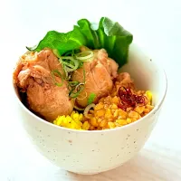 鶏の煮込＆納豆丼|tap.rinさん