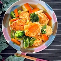 cherry🍒さんの料理 鶏団子のとろとろ白菜あんかけでお誕生日おめでとうございます🎂🎉