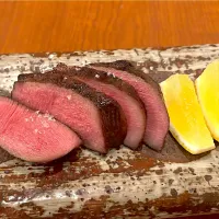 ④2月5日・［お肉のコース🍖✨］・ 熟成和牛のタンステーキ ❣️（美味しかったけど‼️ちょっと硬め😅）