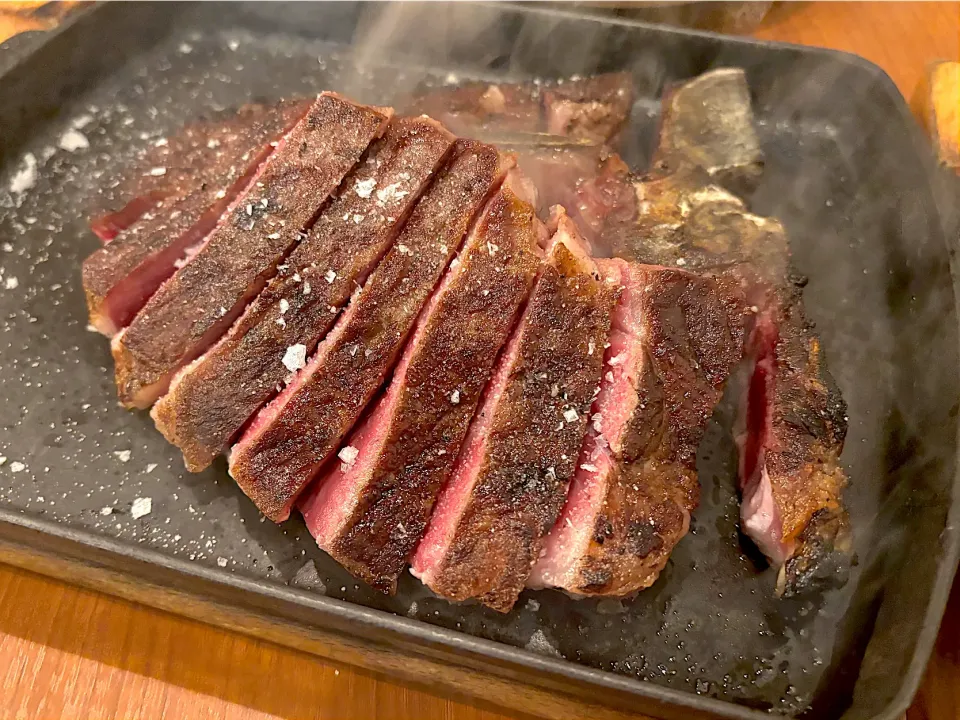 ⑤2月5日・［お肉のコース🍖✨］・熟成Tボーンステーキ ❣️（美味しかったけど‼️既にお腹いっぱい😂笑）|山勝さん