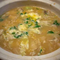 昨夕の鍋の残りで🍲チーズリゾット|もえさん