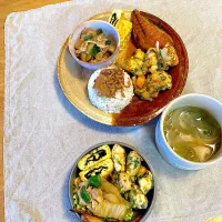 2/5旦那さんお弁当オカズとmyランチプレート|さくたえさん