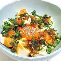 【柔らかトロムネ肉⑤】晩酌にいかがでしょうか！鶏ムネ肉と豆腐のユッケ🎯