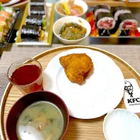 夕飯 恵方巻きとケンタ|ふわふわさん