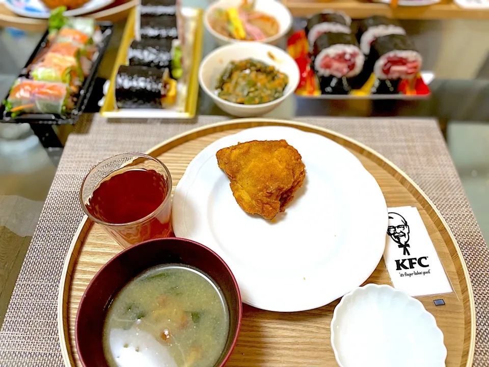 夕飯 恵方巻きとケンタ|ふわふわさん