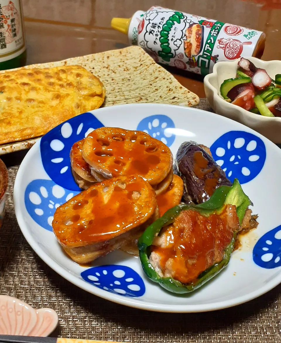 ひき肉レンコンはさみ焼き🎶|びせんさん