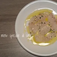 貰ったヒラメのカルパッチョ