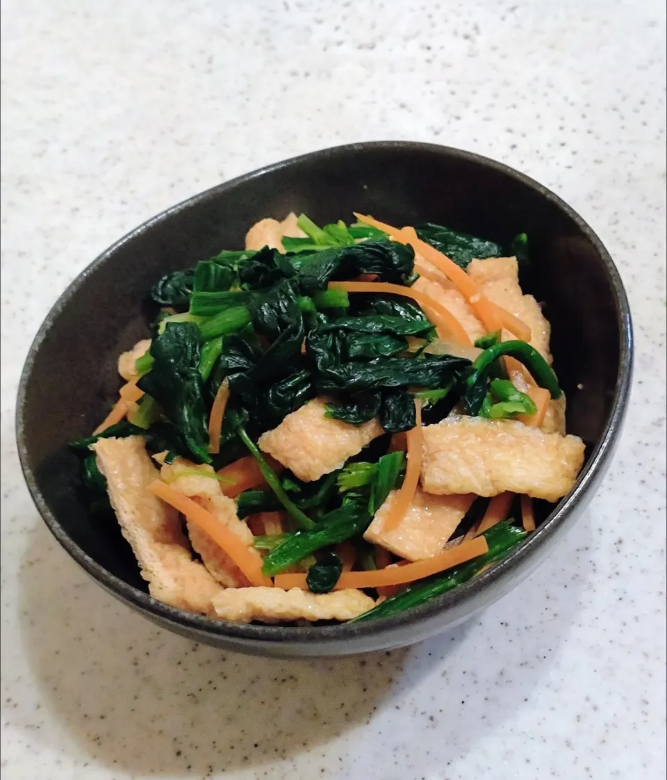 ほうれん草と油揚げのめんつゆ和え♡|GGGさん