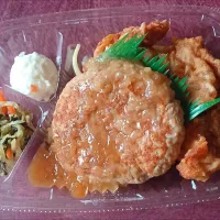ハンバーグ、唐揚げ弁当|ナナさん