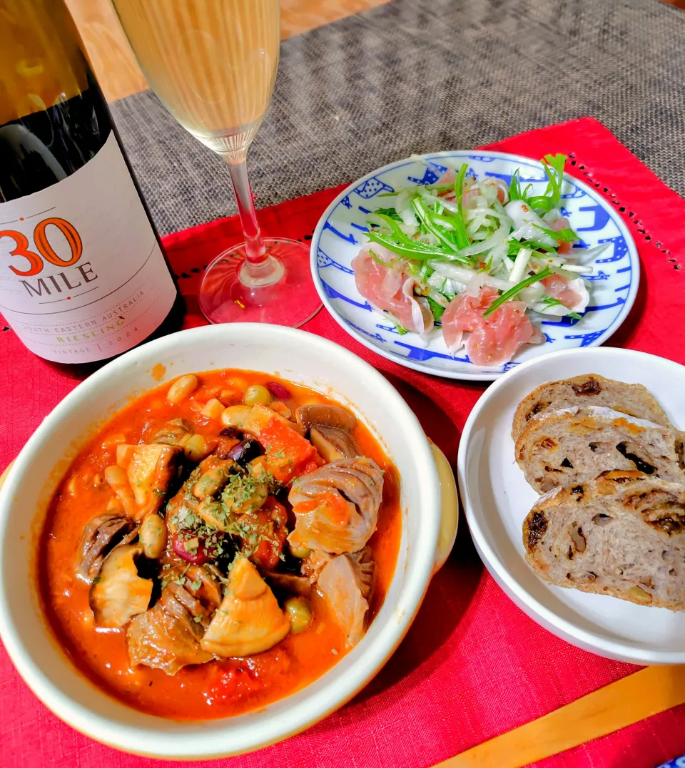 【主菜】砂肝のトマト煮込み|シュビラさん