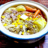 塩バターコーン鍋|ももさん