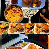 🇺🇲🇲🇽Cheese burger,bacon cheese burger,mozzarella stick,jalapeños nuggets, fries,tortillas chips and guacamole 🇲🇽🇺🇲