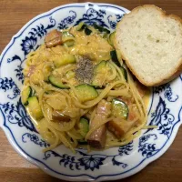 カルボナーラ ズッキーニ入り