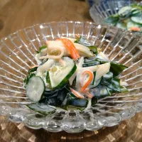 きゅうりとわかめ カニカマの柚子胡椒マヨ|古尾谷りかこさん