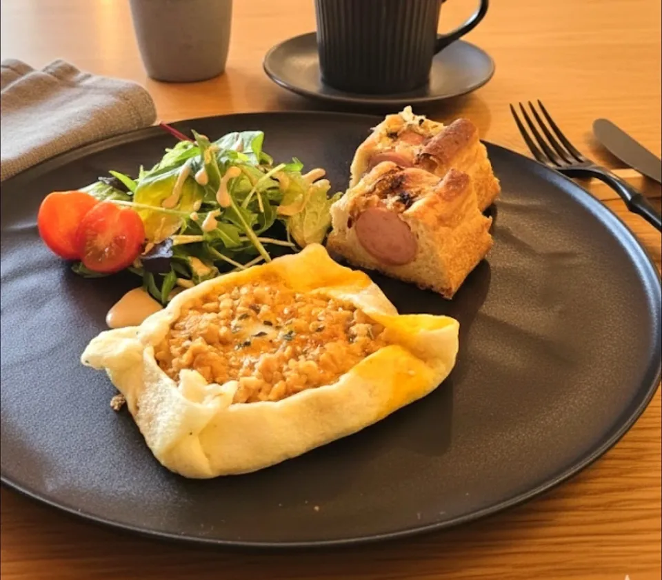 納豆の目玉焼き(カフェ風)|オハナシマンさん