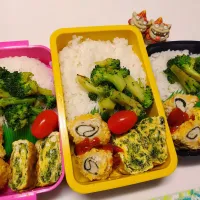 私、夫、娘弁当