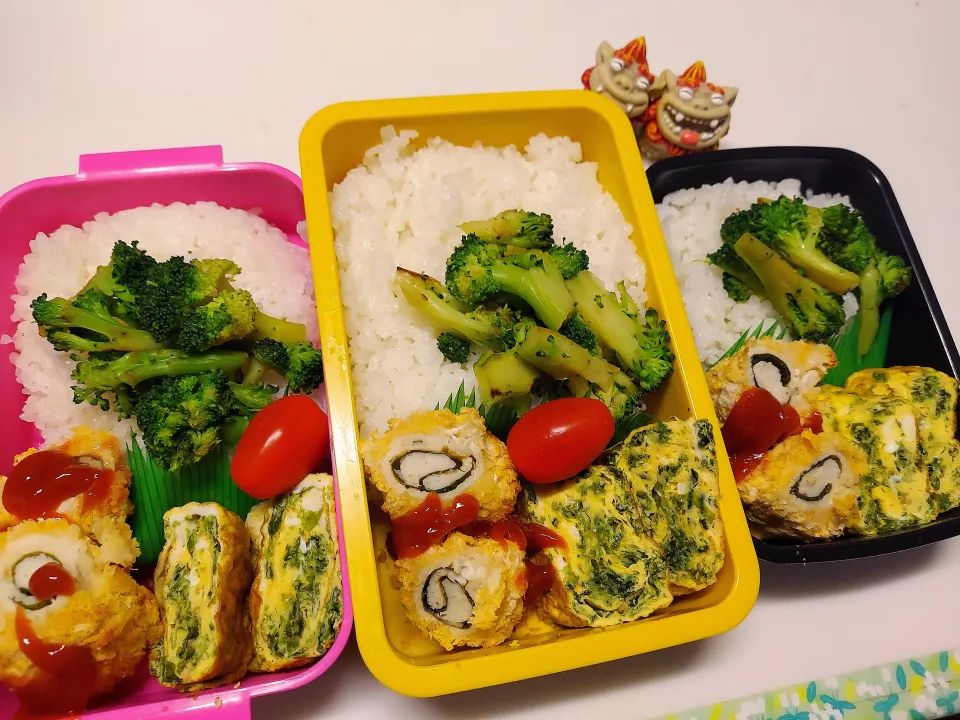 私、夫、娘弁当|みどりさん