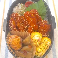 260209 鶏むねのヤンニョムチキンスティック　男子高校生弁当| Riieeさん