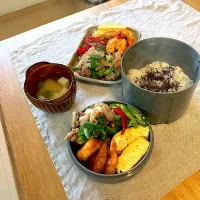 本日の旦那さんお弁当オカズとmyランチプレート🎵|さくたえさん