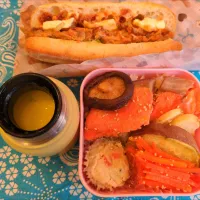 プルドポークサンド　鮭弁当|まゆみさん