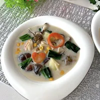 アーモンドミルクできのこたっぷりシチュー|akkiyさん