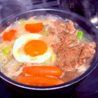 牛肉ポトフ鍋焼きうどん　　蜂蜜ヨーグルト| マニラ男さん