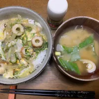 昼食　チクワ卵とじ丼| ATさん