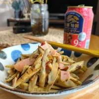 ごぼうとﾍﾞｰｺﾝのﾍﾟﾍﾟﾛﾝ|まりおさん