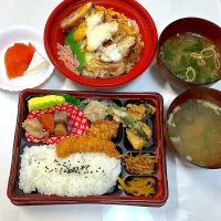 ミルフィーユカツ丼&幕の内(オリジン弁当)&チートマ&味噌汁|なおさん